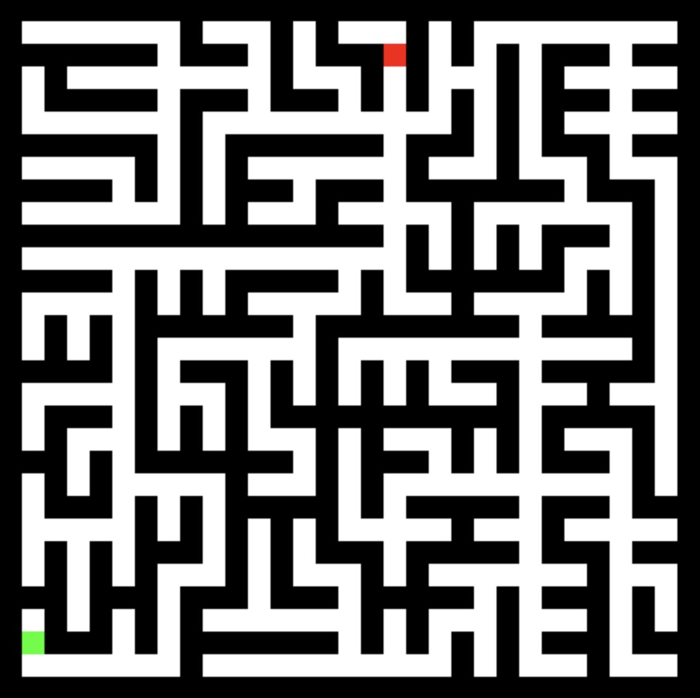 Maze using Primm's Algorithm in Perlenspiel