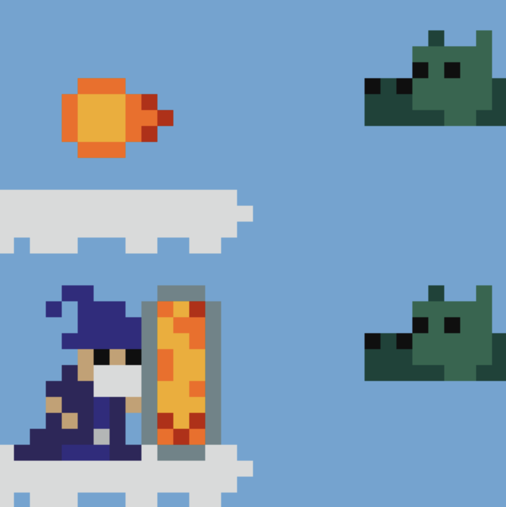 Wizard Game made in Perlenspiel